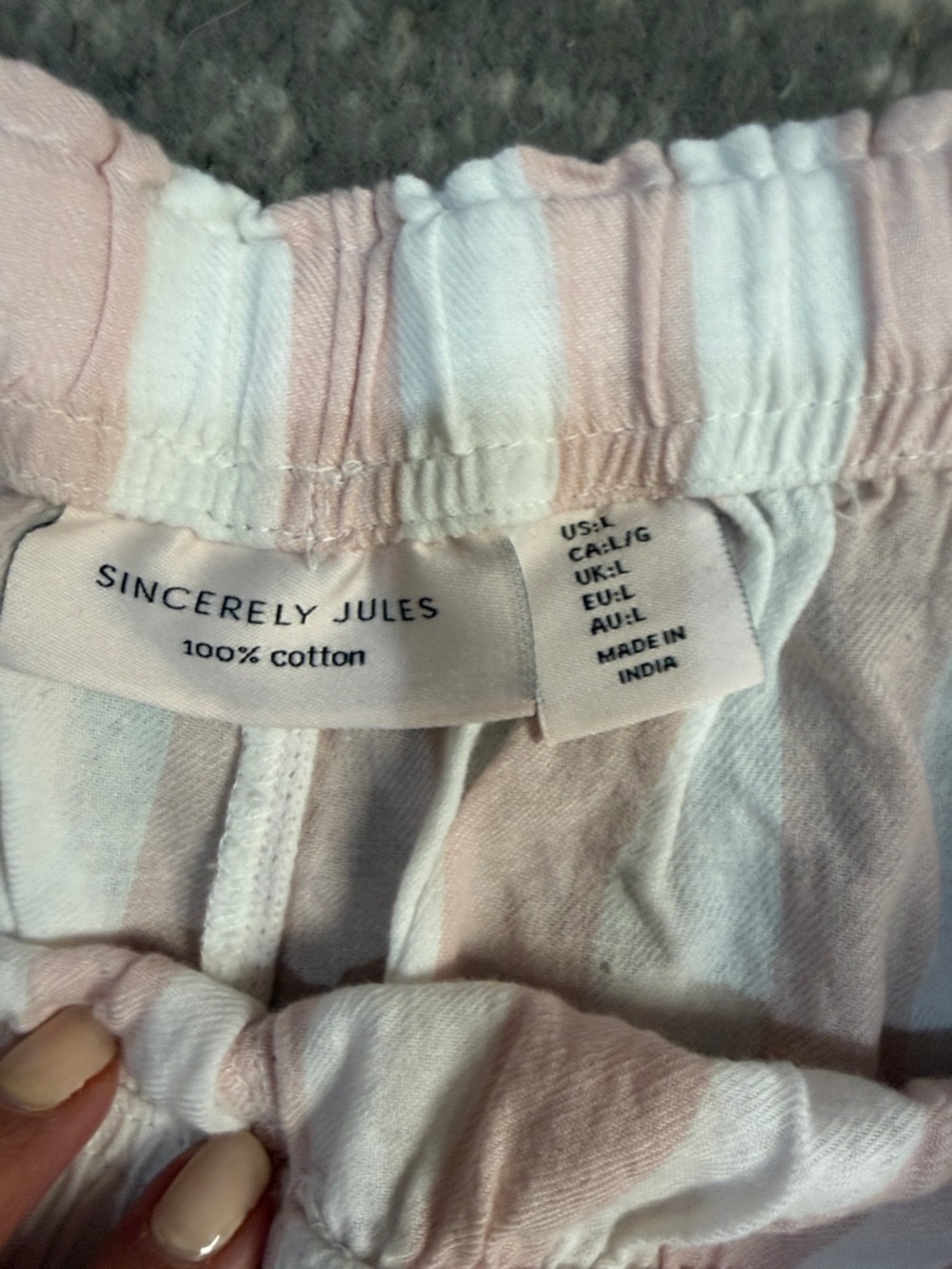 Sincerly Jules Blush Pink & White Striped Short-Sleeve Pajama Set - Picture 6 of 6